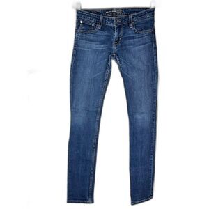 Big Star Sweet Skinny Jeans W/28R Blue Ultra Low Rise LN original Y2K